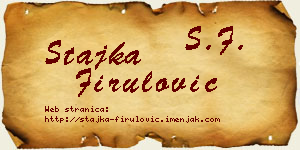 Stajka Firulović vizit kartica